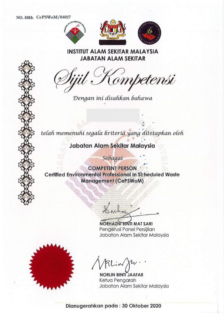 CePSWaM competent-person certificate
