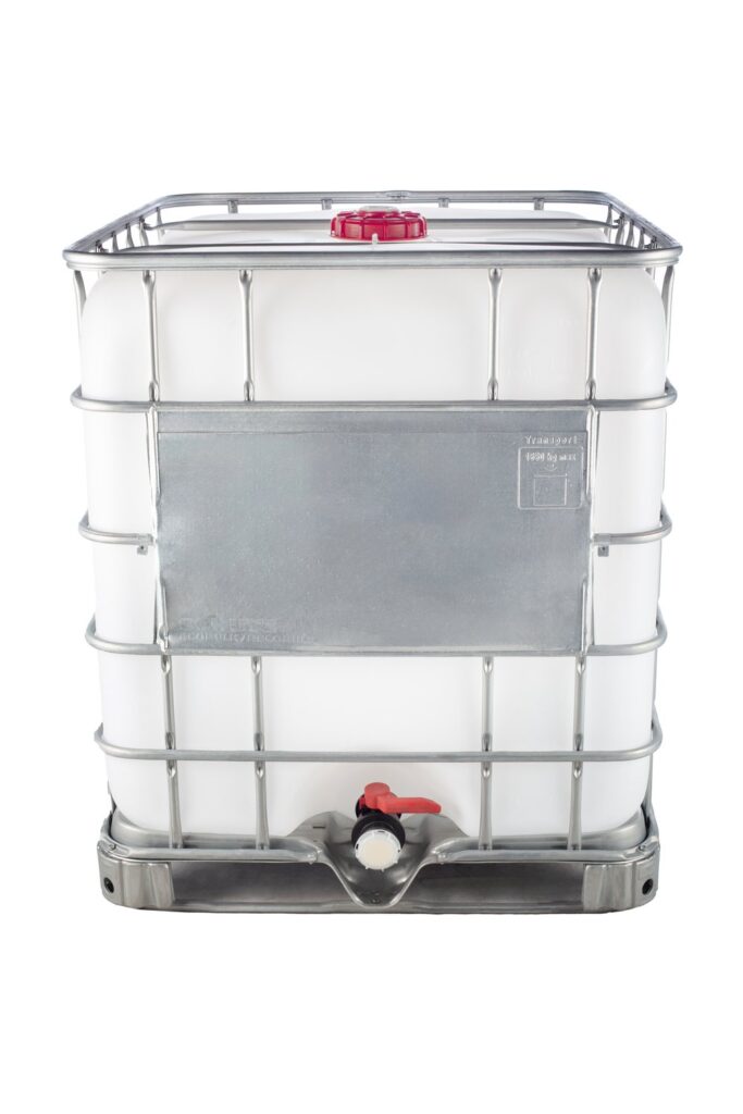 Complete reconditioned IBC tote tank 1000L.