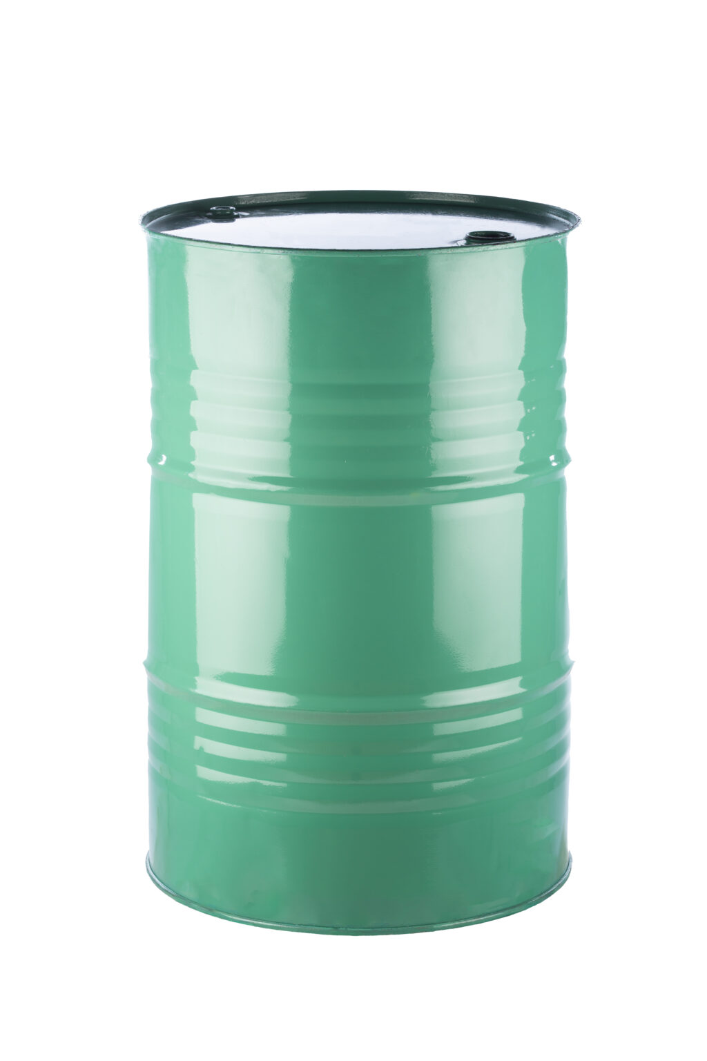 Teal reconditioned Tight Head 210L metal drum shown as an exterior reference